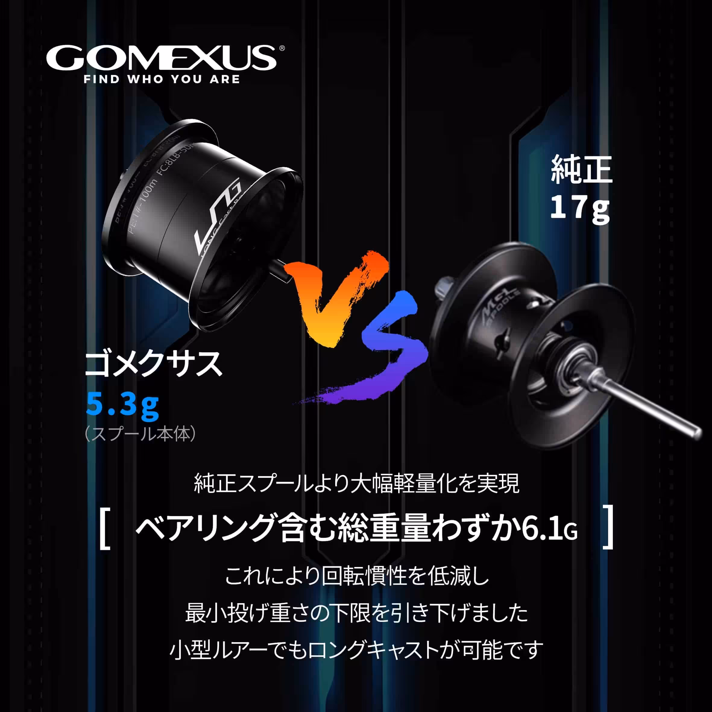 軽量化されたスプール比較