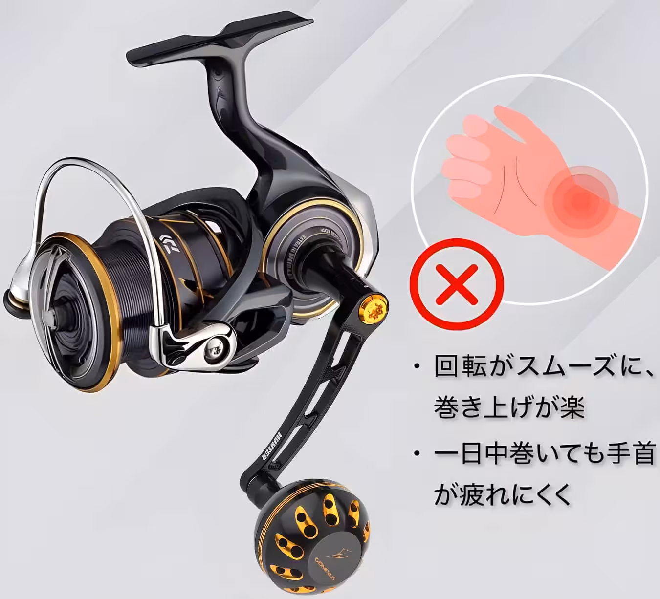 リール ハンドル スムーズ 巻き上げ 特徴 回転 疲れにくく