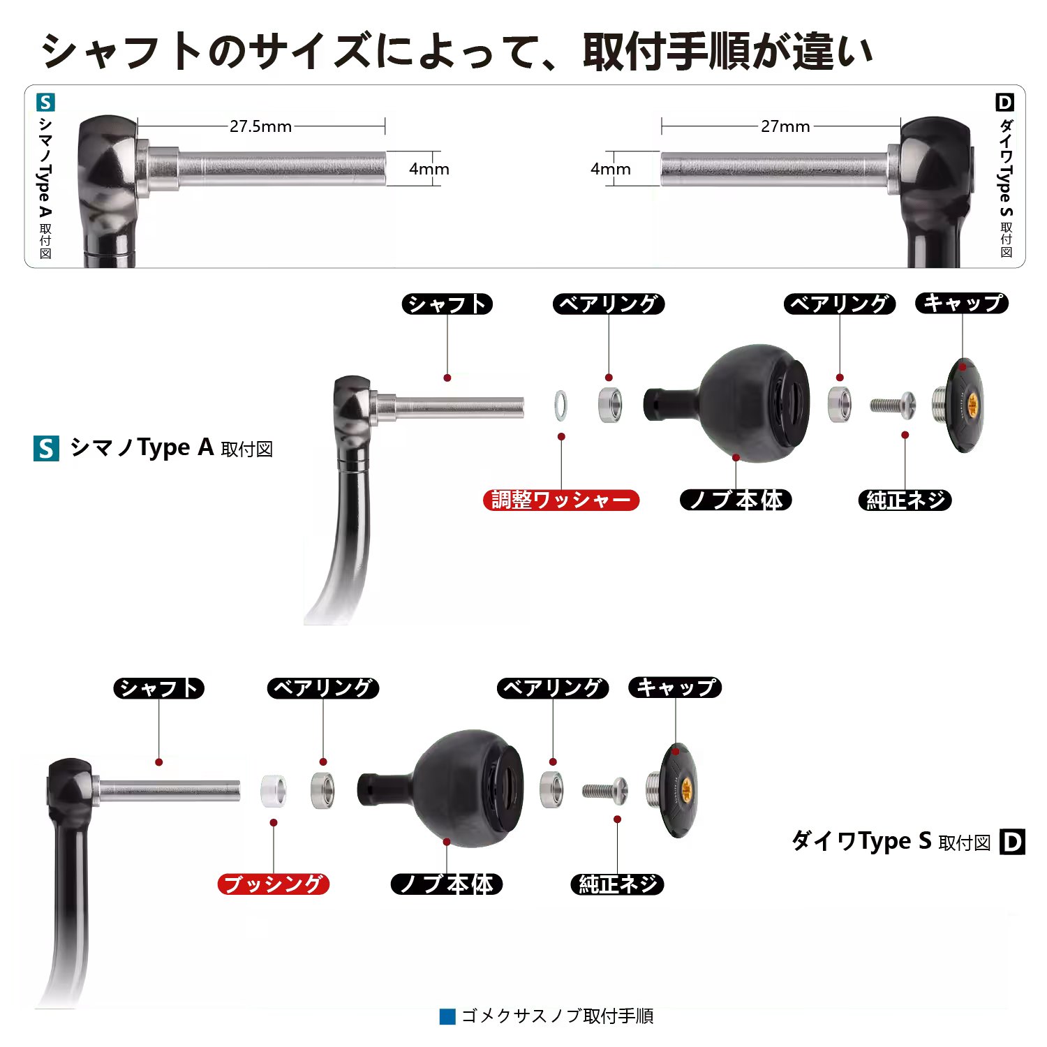 鍛造カーボン製　ハンドルノブ　ゴメクサス ダイワ用　シマノ用