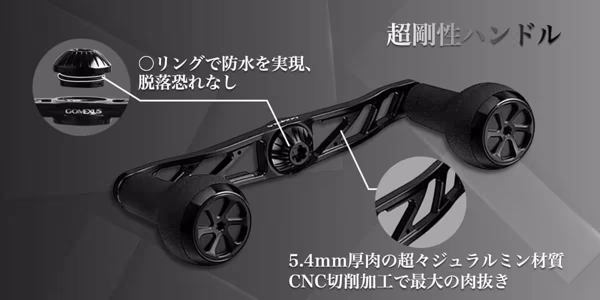 ゴメクサス ダブルハンドル　ベイト　ハンドル　滑りにくい 暑さや寒さに耐える