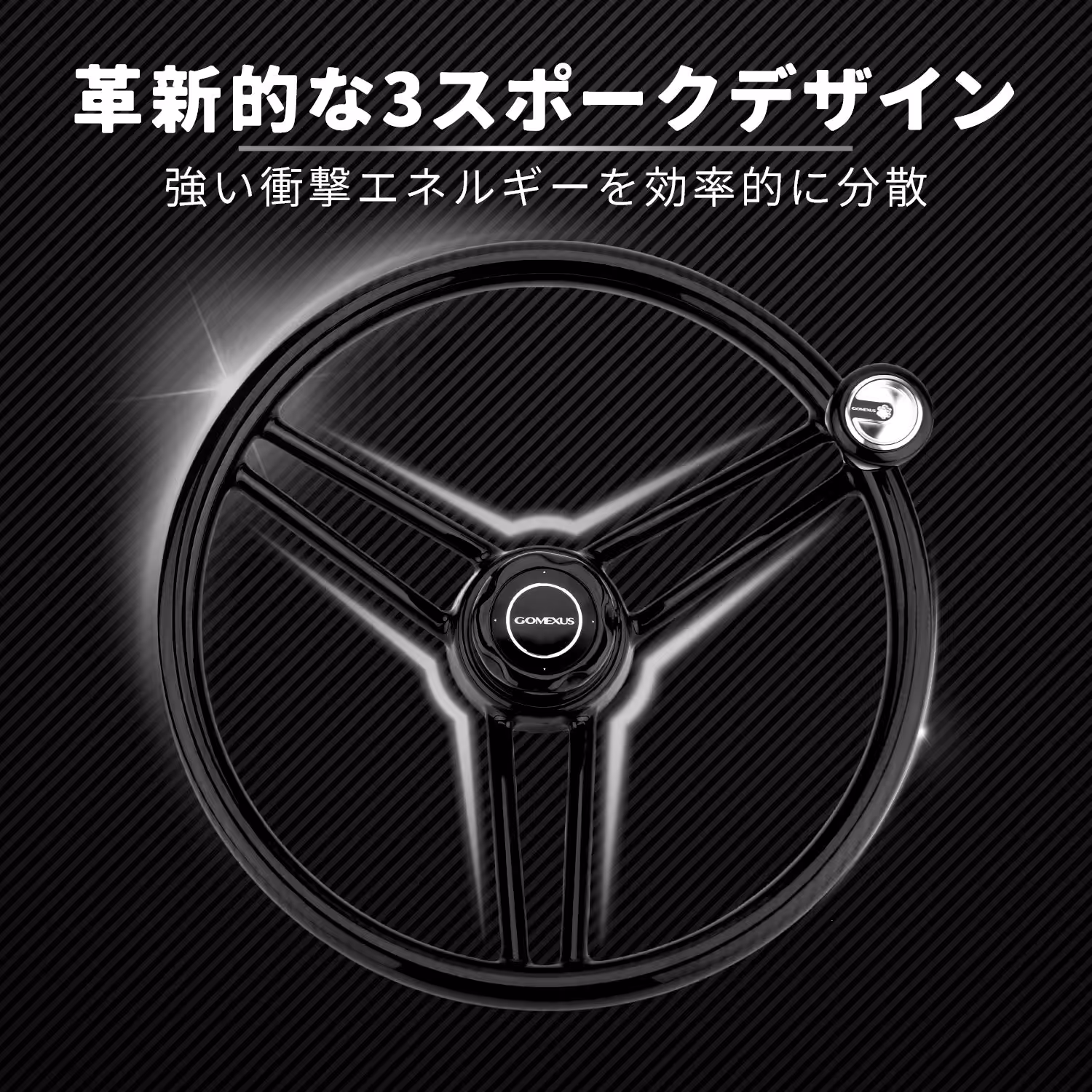革新的なスポークデザインのステアリング
